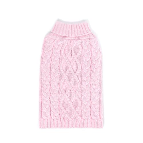 Tangpan Klassischer Rollkragenpullover für Haustiere, Welpen, warme Kleidung (Rosa, L) von Tangpan