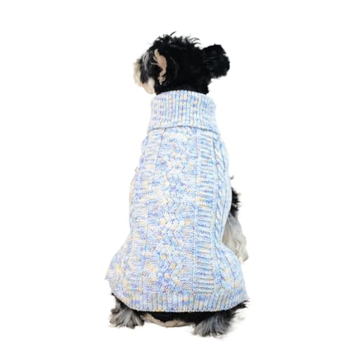 Tangpan Sassy Rollkragenpullover für Hunde, Welpe, Katzen-Outfit, warm, Blau, Größe S von Tangpan