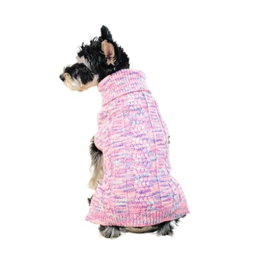 Tangpan Sassy Rollkragenpullover für Hunde, Welpenkleidung, Katzen-Outfit, warm, Rosa, Größe L von Tangpan