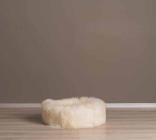 Tannery Sheepskin Kalskór EIN Hundebett, Schafsfell, Lange Wolle, für Ihren Hund oder Ihre Katze, Bett, Haustiere, Geschenk für Hund oder Katze. PET Gift., schaffell, Hygge. (Braun und weiß, 40cm) von Tannery Sheepskin Kalskór