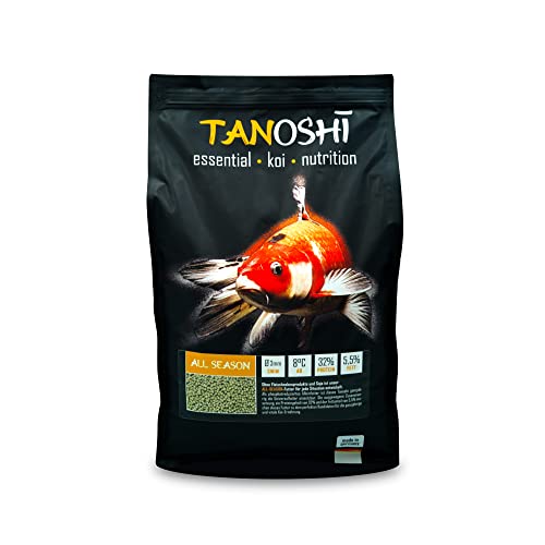 Tanoshi Koifutter - All Season 5 kg 3mm | Schwimmendes Ganzjahres Allein-Koifutter für ausgewogene Koi-Ernährung mit Lachsöl… von Tanoshi