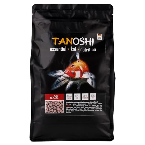 Tanoshi Koifutter - Color Plus 1,2 kg 3mm | Schwimmendes Allein-Koifutter für Intensive Farbentwicklung mit Spirulina… von Tanoshi