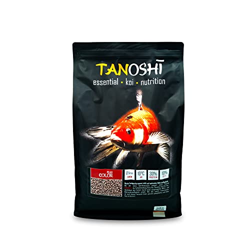 Tanoshi Koifutter - Color Plus 5 kg 6mm | Schwimmendes Allein-Koifutter für Beste Farbentwicklung mit Spirulina… von Tanoshi