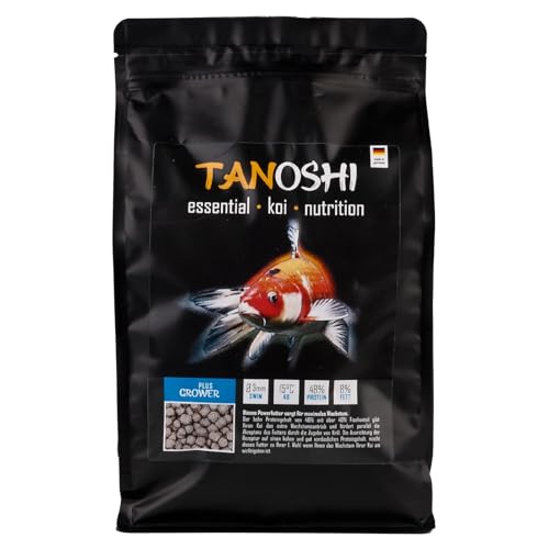 Tanoshi Koifutter - Grower Plus 1,2 kg 3mm | Schwimmendes Allein-Koifutter für maximales Koi-Wachstum mit Lachsöl und Krill… von Tanoshi