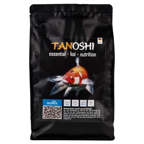 Tanoshi Koifutter - Grower Plus 1,2 kg 6mm | Schwimmendes Allein-Koifutter für maximales Koi-Wachstum mit Lachsöl und Krill… von Tanoshi