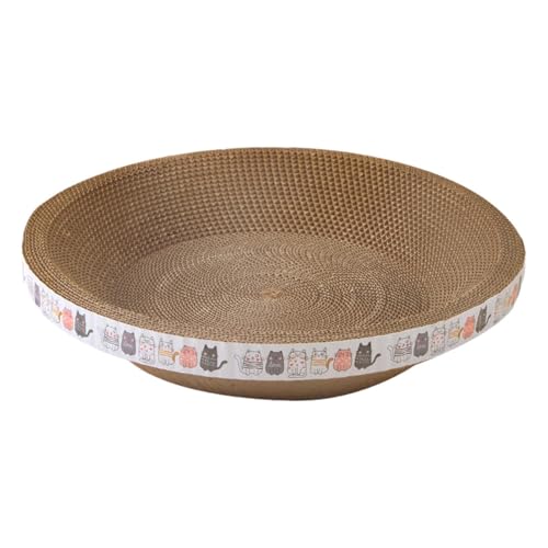 Kratzbretter Katze, Rund/Oval Katzenkratzbretter Schüssel Nest, Corrugated Lounge Kratzpappe Katzen Kratzbrett Kratzpappe Für Katzen Bett, Katzen Kratzmöbel Für Couch & Teppiche & Sofa von Tanxemery