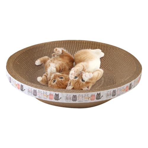 Kratzbretter Katze, Rund/Oval Katzenkratzbretter Schüssel Nest, Corrugated Lounge Kratzpappe Katzen Kratzbrett Kratzpappe Für Katzen Bett, Katzen Kratzmöbel Für Couch & Teppiche & Sofa von Tanxemery