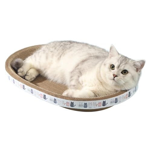 Kratzbretter Katze, Rund/Oval Katzenkratzbretter Schüssel Nest, Corrugated Lounge Kratzpappe Katzen Kratzbrett Kratzpappe Für Katzen Bett, Katzen Kratzmöbel Für Couch & Teppiche & Sofa von Tanxemery