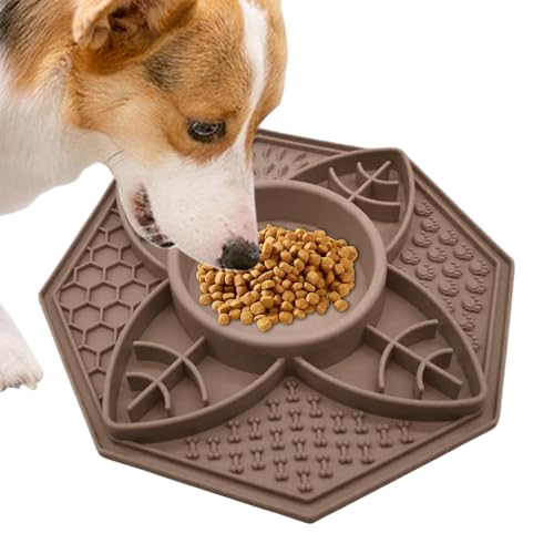 Leckmatte für Haustiere, Leckmatte für Hunde, Achteckiges Design Slow Food Pad, Hundekisten-Leckpads, langsamer Futterspender, Leckpad-Kisten-Trainingsspielzeug für mittelgroße und kleine Hunde von Tanxemery