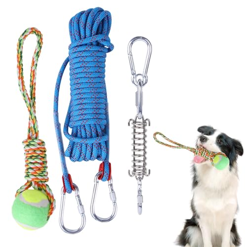 Tanxemery Hundeseilspielzeug, Baumzerrspielzeug für Hunde - Muskelaufbau-Spielzeug für den Außenbereich | Muscle Builder Spring Pole Kit Outdoor-Spielzeug zum Spielen mittlerer bis großer Rassen von Tanxemery