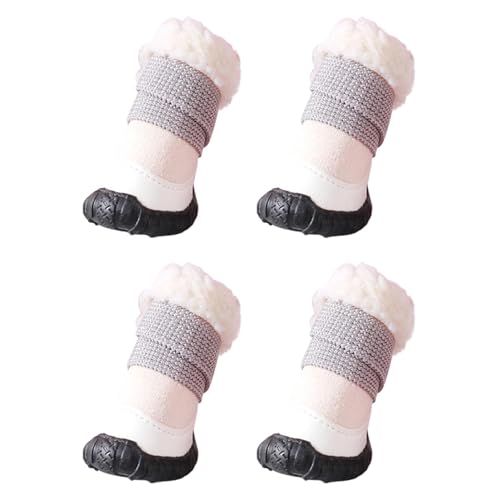 Tanxier rutschfeste Hundestiefel, Welpenstiefel für kleine Hunde - Winterwarme Haustier-Welpenschuhe,Outdoor-Hundeschuhe für Outdoor-Aktivitäten, Schnee, Strand von Tanxier