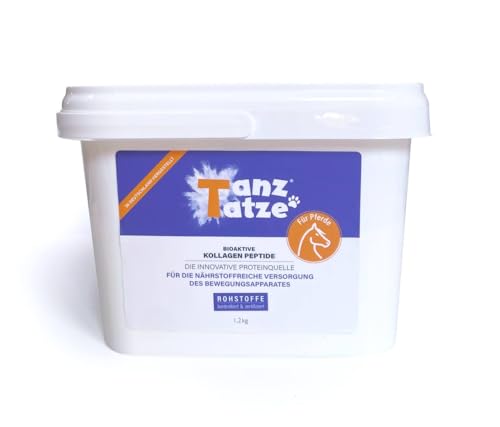 Tanz Tatze® Aktivkollagen Horse bioaktive Kollagenpeptide für Pferde – Gelenkpulver zum Knorpelaufbau - auch als Vorsorge – gut verträglich – natürliche Futterergänzung ohne Zusätze I (1,2 kg) von TanzTatze