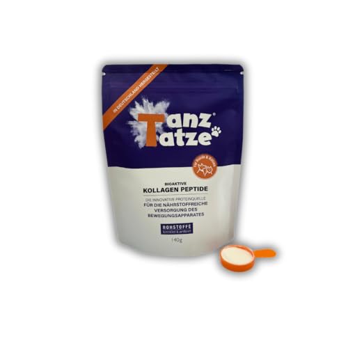 Tanz Tatze® bioaktive Kollagenpeptide für Hund und Katze – Gelenkpulver auch als Vorsorge – gut verträglich – Aktivkollagen – natürliche Futterergänzung ohne Zusätze I (140 g) von TanzTatze