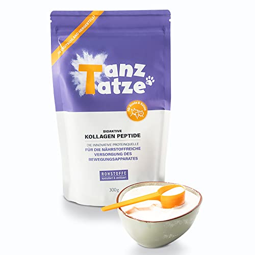 TanzTatze® bioaktive Kollagenpeptide für Hund und Katze – Gelenkpulver auch als Vorsorge – gut verträglich – Aktivkollagen – natürliche Futterergänzung ohne Zusätze I 300 g von TanzTatze