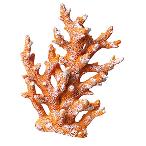Künstliche Koralle, Unterwasserpflanzen, Dekoration, Kunstharz, Aquarium-Pflanzen, Koralle, Aquarium, Dekoration – Gelb von Taotenish