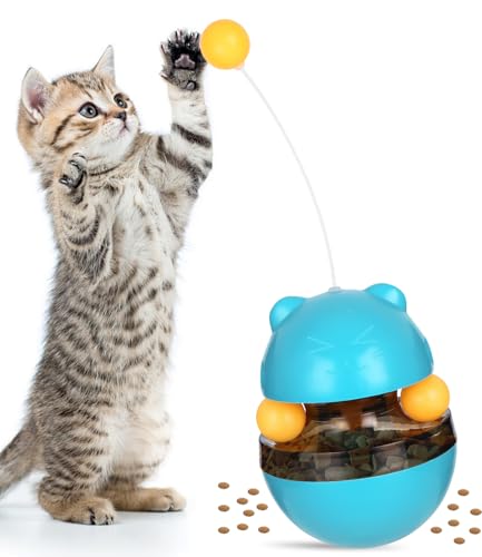 Taoxee Interaktives Katzenspielzeug 3 in 1,Katzen Spielzeug,Interaktives Katzenspielzeug,Katzen Spielzeug Kitten,mit Spielzeug Futterautomat und Katzenball,Drinnen Katzenspielzeug Spielzeug von Taoxee