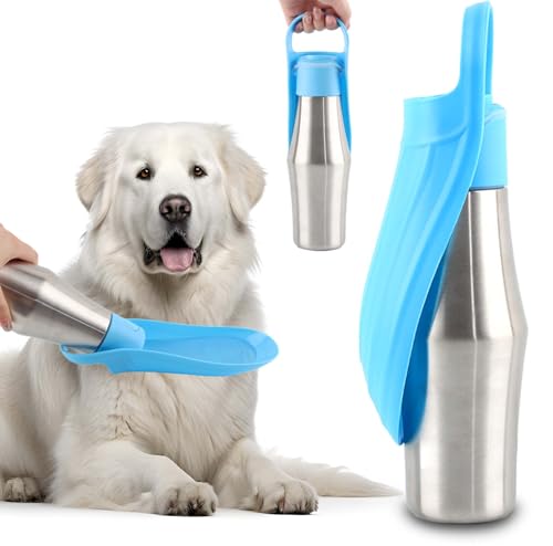 Taozoey Trinkflasche Hunde für Unterwegs, 750ml Haustier Wasserspender AntibaktErielle, Auslaufsicher Hund Katze Reisen Trinken Flasche Schüssel, für Täglich Spazieren Gehen Reisen Campen von Taozoey