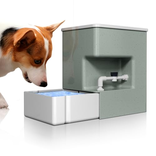 Tapeta Automatischer Wasserspender für Haustiere, 8 l, Schwerkraft-Bewässerung, ultra-leise, obere Füllung, Wassernäpfe für Katzen, Welpen, große Hunde, kein Verschütten, algenfrei, 5 l (Weiß, Grün von Tapeta