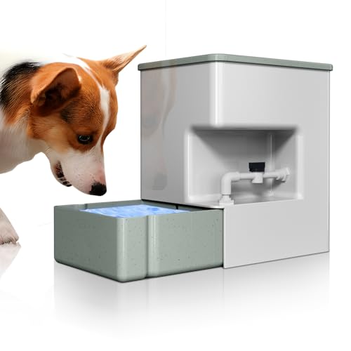 Tapeta Automatischer Wasserspender für Haustiere, 8 l, Schwerkraft-Bewässerung, ultra-leise, obere Füllung, Wassernäpfe für Katzen, Welpen, große Hunde, kein Verschütten, algenfrei, 5 l (grün, weiß, von Tapeta