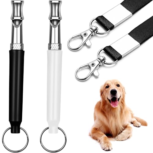 2er-Pack Hundepfeife, Hochfrequenz Lautlos Hundepfeife für Rückruf, Training Inklusive Rütter Rückruf Technik Ideale, Erziehungshilfe für Hunde Praktisches Hundezubehör mit Umhängeband (2er-Pack) von Tarange