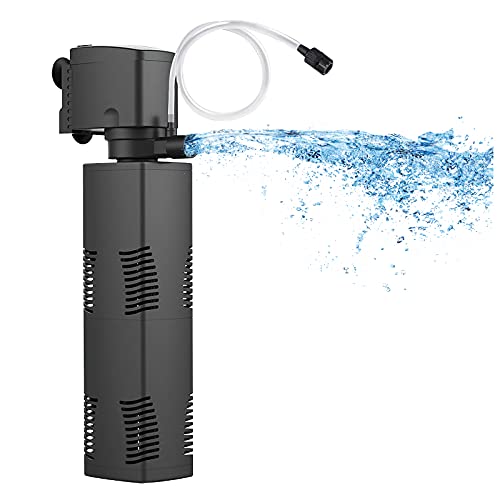 TARARIUM Interner Aquarium Filter Pumpe für 150-560 Liter Becken Bio Schwamm Aquarium Innenfilter mit 1200L/h Tauch Wasserpumpe für Großtank Garten Teich Kaltwasser Tropische Fische Strömungspumpe von Tararium