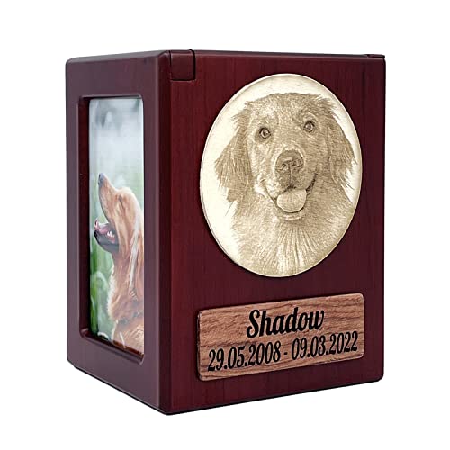 Tarngod Individueller Name und Datum, gravieren Sie Ihren Segentext, benutzerdefinierte Urne, Haustierurne für Hunde und Katzen, Souvenir-Holzkiste von Tarngod