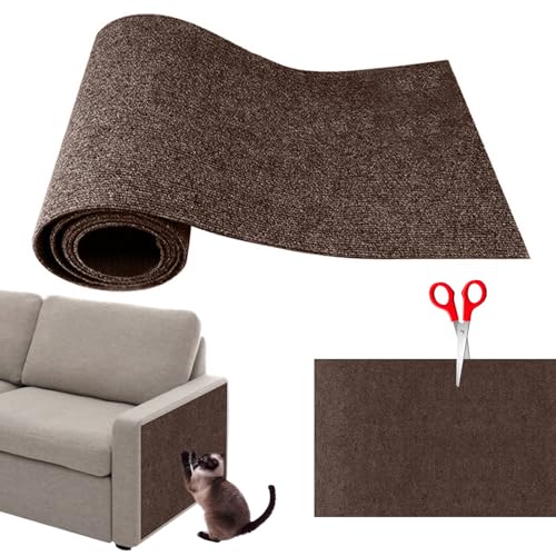 Tarwanear Kratzmatte Katze,Selbstklebend Kratzteppich Katze Wand,katzenkratzwand,Kratzpads für Katzen,DIY Climbing Cat Scratcher,AntiKratz Tape Kratzpads Katzenkratzmatte(Braun,L-40x200CM) von Tarwanear