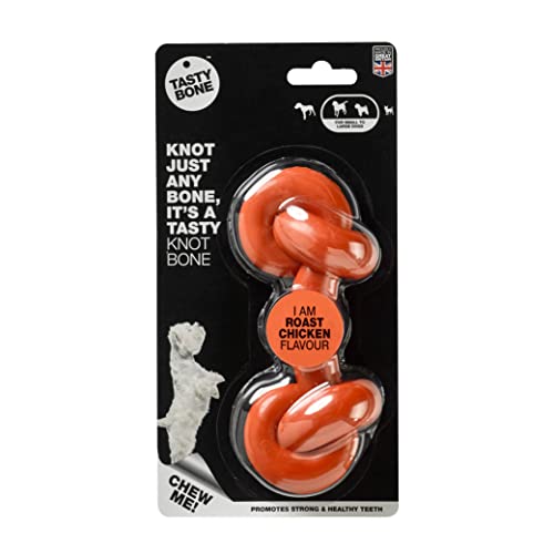 Rosewood 57040 TastyBone extra robustes, geknotetes Hundespielzeug aus Nylon mit Hühnchen-Geschmack von Tasty Bone