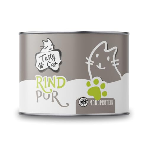 Tasty Cat Nassfutter für Katzen Mono Rind pur 6 x 200g. | getreidefrei | zuckerfrei | Monoprotein von Tasty Cat