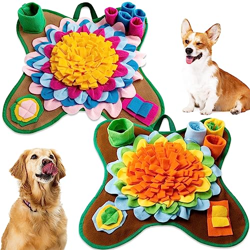 Schnüffelmatte für Hunde, interaktive Hundefuttermatte, tragbar, Puzzle-Spielzeug für kleine und mittelgroße Rassen, Welpen, Futtersuche, Spiel, 50 x 50 cm, 2 Stück von Tatuo