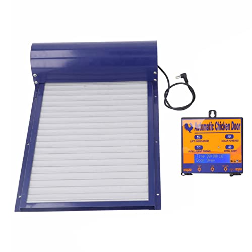 Astspannmaschine, automatische Hühnerstalltür, programmierbar, Aluminium, Hühnerstall, Türöffner mit Timer, Lichtsensor, Fernbedienung, 3 Modi, Blau (blau) von Tbest