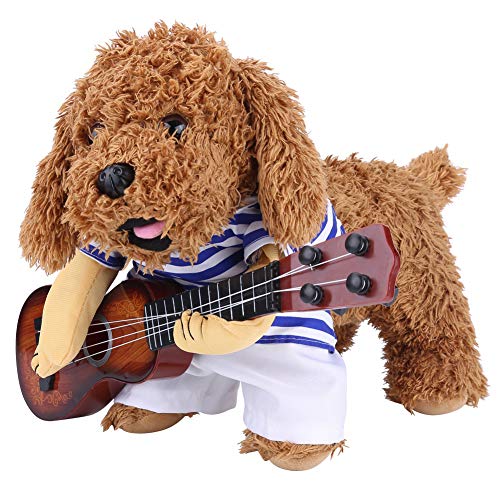 Lustige Haustier-Hundekatzen-Kleidung, Gitarrenspieler-Kleid, Welpe, Halloween, Weihnachtsfeier, KostüM, M, Heimtierbedarf, Hundebekleidung (L Kleidung) von Tbest