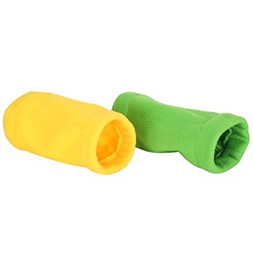 Pet Tunnel Weicher Flanell 1 Wege Tunnel für Hamster Little Tiere Spielen und Rest -Spielzeug -Röhrchen Tunnel Kleine Haustierspielzeuge (Gelb und Grün) von Tbest