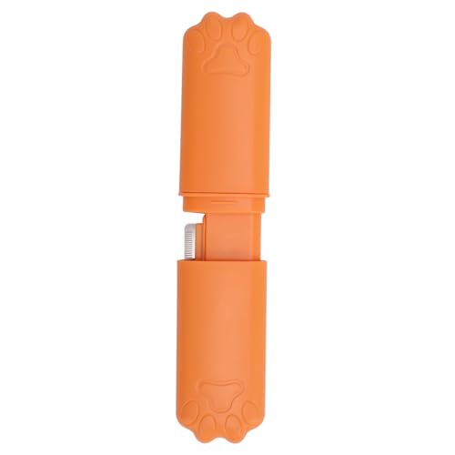 Tbest Fellpflegekamm für Haustiere, Doppelseitig, Zum Entwirren von Katzen und Hunden, Massagekamm, Ergonomischer Griff für Zuhause und Reisen (ORANGE) von Tbest