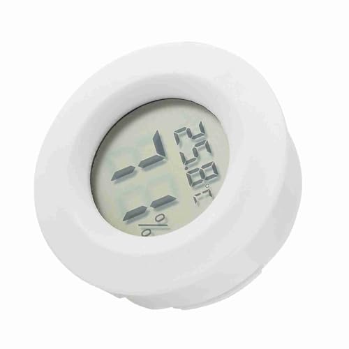 Tbest Mini-Digital-LCD-Thermometer-Hygrometer, Runde Form, Temperatur- und Luftfeuchtigkeitsmesser für Reptilien-Aquarium-Thermometer (#02) von Tbest