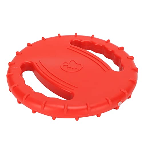 Tbest Pet Productog Flying Disc Toy Ible TPR Squeaky STR Relief 2 Sides Hollow Design Peting Flying Disc für Große Hunde Red Dog Toys (Rot) von Tbest
