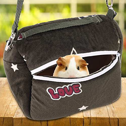 Tbest Pet Products Blackish G Flannelette Tragbare, Atmungsaktive Haustier-Hamster-Cerooing-Tasche für Kleine Haustiere, Meerschweinchen und Kleinen Haustierkäfig (Groß) von Tbest