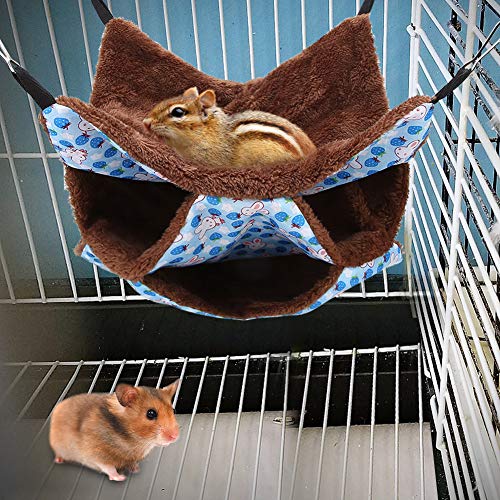 Tbest Pet Products Haustierkäfig, dreilagig, warm, für Hamster, Zucker, Gilder, S, Blau von Tbest