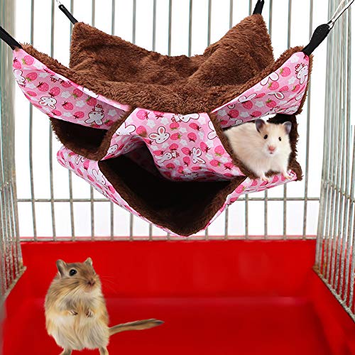 Tbest Pet Products Haustierkäfig, dreilagig, warm, für Hamster, Zucker, Gilder, S, Rosa von Tbest