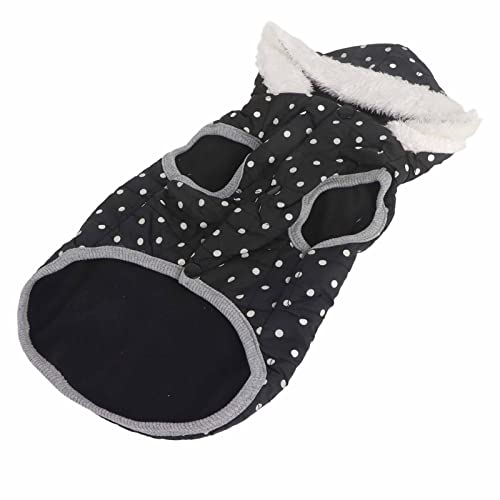 Tbest Pet Products Winterweste für Haustiere, elegant, gepolstert mit Punkten, mit Kapuze, für Hunde, kaltes Wetter und für kleine und mittelgroße Hunde, Catog-Kleidung (S) von Tbest