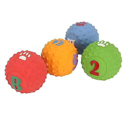 Tbest S, Latex Hundespielzeug Quietschend Interaktiver Weicher Welpe Kaut Fetng -Spielzeug mit Lustigem Muster für Kleine Mittelgroße PET 4PCs von Tbest