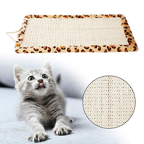 Tbest Sisal Hängendes Kratzbrett für Katzen und Kätzchen, Katzenminze, Kratzbrett, Haustierspielzeug, Zubehör, Kratzpads, Katzenspielzeug (Leopardenfarbe) von Tbest