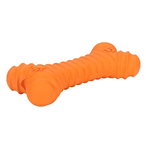 Tbest Squeak -Spielzeug, Hundekauen Spielzeug Welpe Zahne Knochen Latex Teether Quietsch (ORANGE) von Tbest