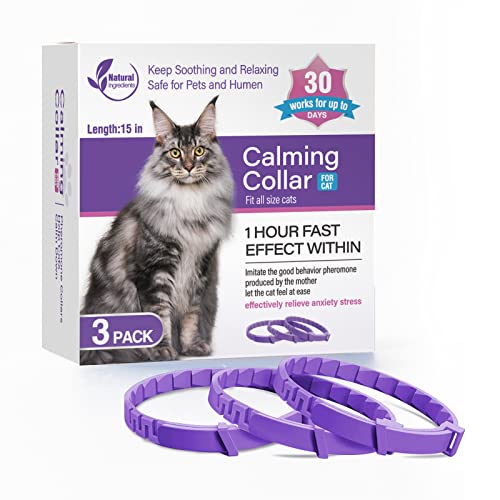 Beruhigendes Halsband für Katzen und Kätzchen, Pheromon-Halsband, effiziente Linderung, Angstzustände, Stress, Pheromone, beruhigend, entspannend, bequem, verstellbar, für kleine, mittelgroße und von Tcllka