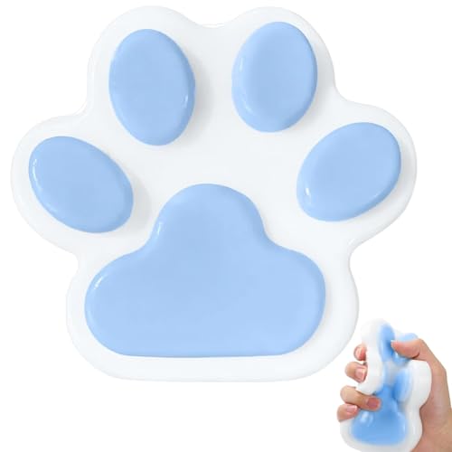 Riesige Katzenpfote, in Form einer Katzenklaue, Squeezie Spielzeug, 5,5 × 5,5 Zoll, Quetsche, Blau, Anti-Stress-Spielzeug, zum Stressabbau, zum Stressabbau von Tcnzdy