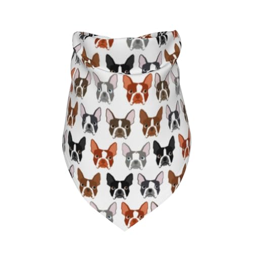 Boston Terrier Boston Hund Haustiere,Latzschal, Dreieckskapuze, Verstellbarer Haustierschal, waschbare Kapuze, geeignet für kleine, mittelgroße und große Hunde und Katzen von Tcoay