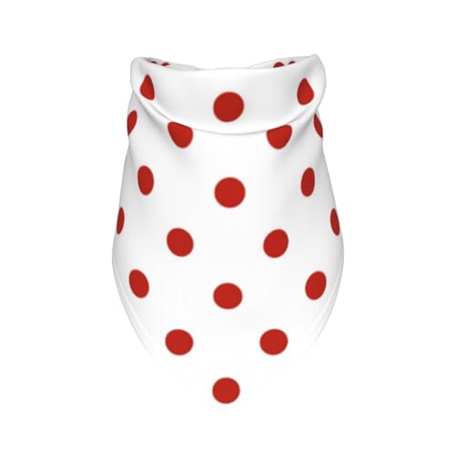 Polka Dots Polkadots Roter Punkt,Latzschal, Dreieckskapuze, Verstellbarer Haustierschal, waschbare Kapuze, geeignet für kleine, mittelgroße und große Hunde und Katzen von Tcoay