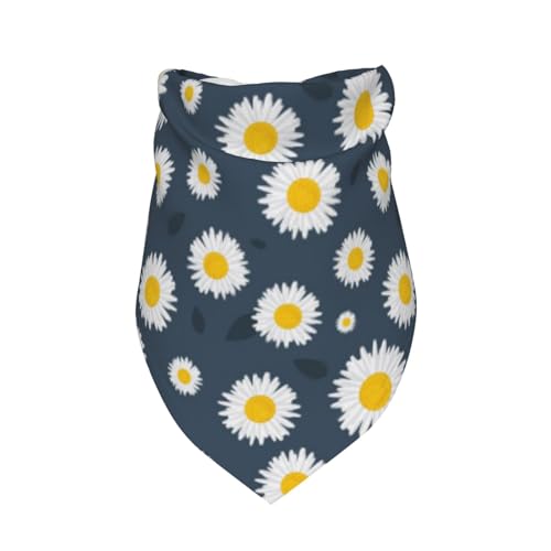 Sonnenblume Daisy Floral Hals,Latzschal, Dreieckskapuze, Verstellbarer Haustierschal, waschbare Kapuze, geeignet für kleine, mittelgroße und große Hunde und Katzen von Tcoay