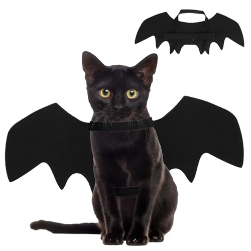 Katze Fledermaus Kostüm, Halloween Haustier Kostüme, Kostüm Für Hund Katze, Fledermausflügel Kostüm, Katzenbekleidung Halloween Verkleidung für Haustiere für Halloween, Karneval, Partys von Teaaha