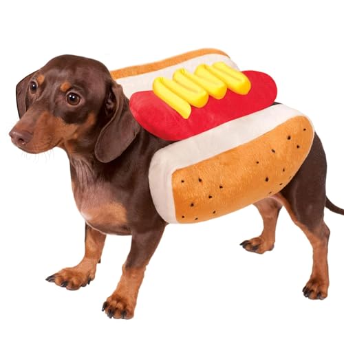 Hot Dog Haustierkostüm, Halloween, lustiges Essen, Hundekostüm, Welpen, Hamburger, Cosplay, Bekleidung, Outfit für kleine, mittelgroße Hunde, Katzen, Katzen (groß) von Tealots